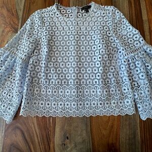 J.Crew Blue Lace Size 00 Zipper Back Top and Tank